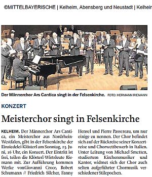 Meisterchor singt in Felsenkirche